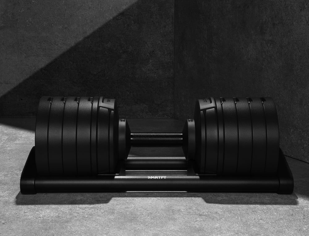 SMRTFT NUOBELL 100lbs Adjustable Dumbbell – Matte Black (Pair)